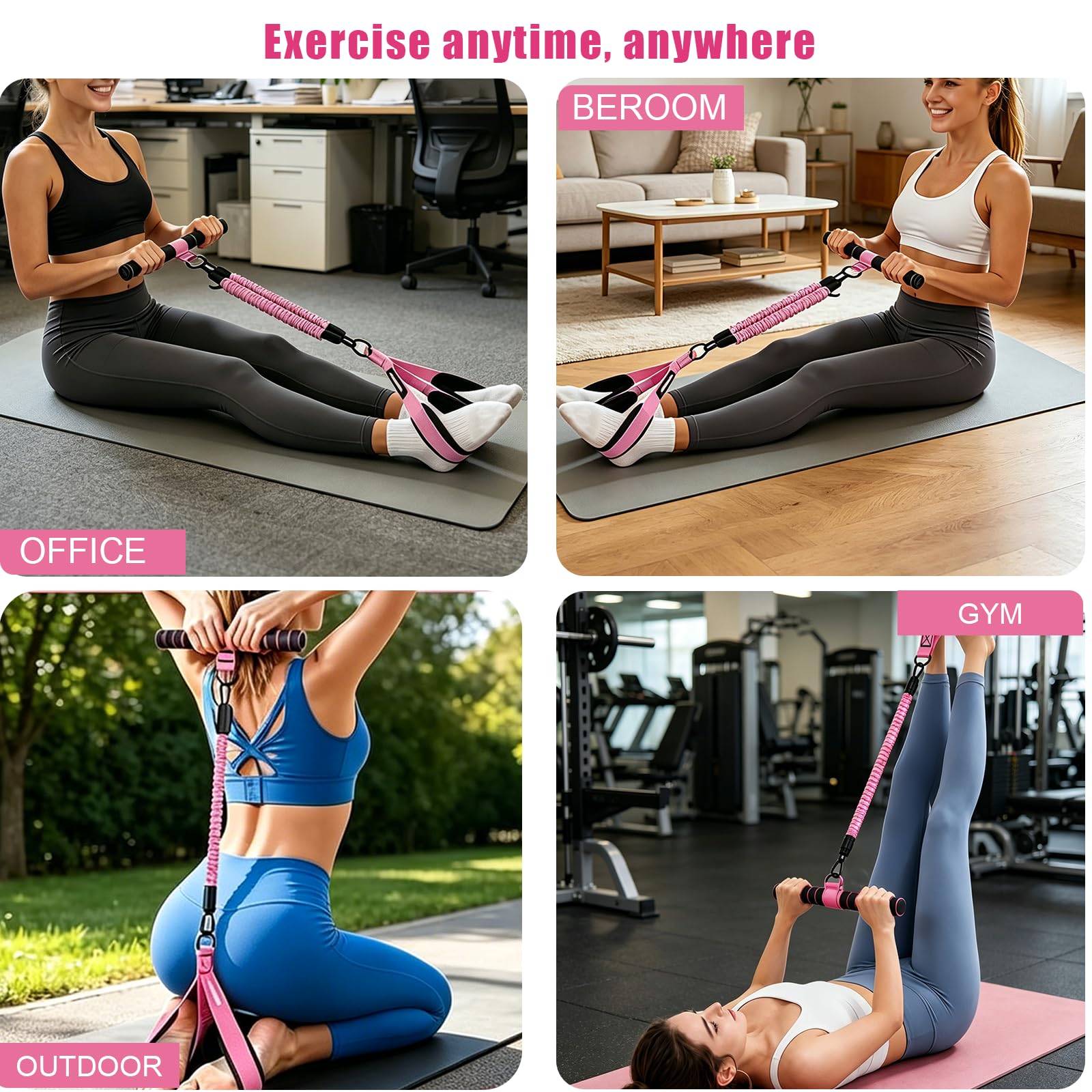 ZhouWei Wielofunkcyjna Elastyczna Lina Napinająca, Taśma Oporowa do Treningu Siłowego, Taśmy Wielofunkcyjne Ulepsz Eastyczne Rurki Fitness do Wzmacniania Brzucha, Talii, Jogi na Siłowni