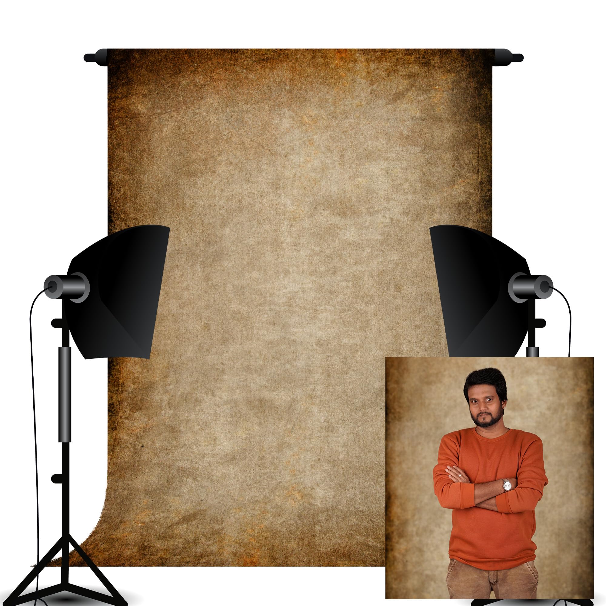 5x8 ft Abstract Vintage Brown Photography Backdrop | Retro Textured Non-Reflective Photo Studio Background for Portrait, Product Photography, YouTube Videos, Instagram Reels-image-36