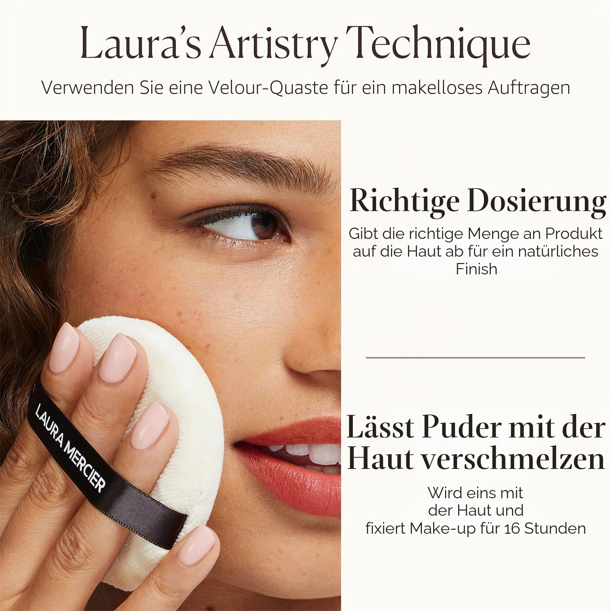 Laura Mercier Translucent Loose Talc-Free Setting Powder - Ultra-Blur, 16 Std. feuchtigkeitsspendender Halt, natürliches Finish, mit Hyaluronsäure, für normale bis trockene & reife Haut