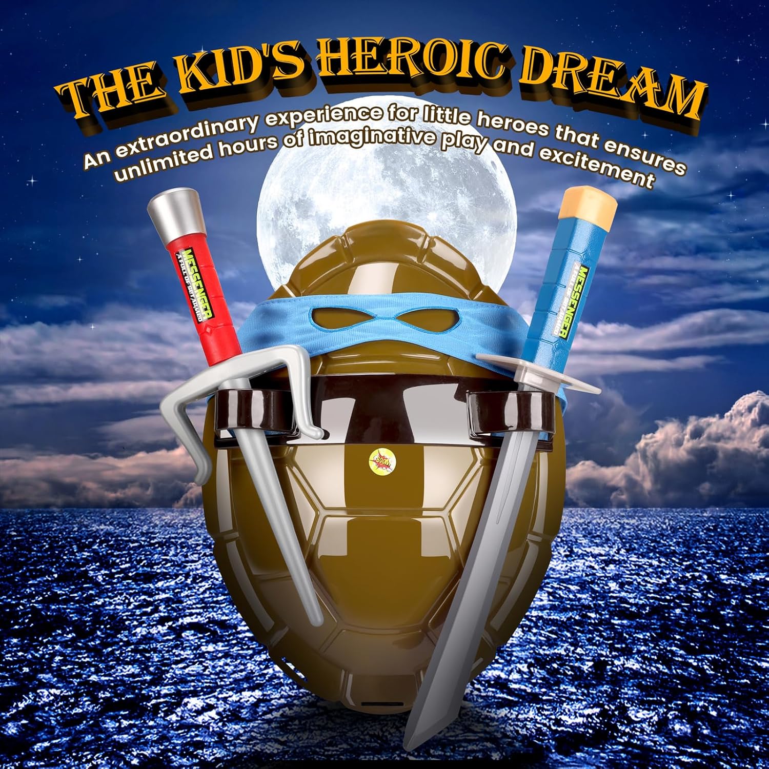 Turtle Shell Boys Toys Role-Playing Turtle Shell Costume, Super Cosplay Costume Cos Dressed Suit for Kids, Kids Halloween Costume for Boys and Girls - Image 4