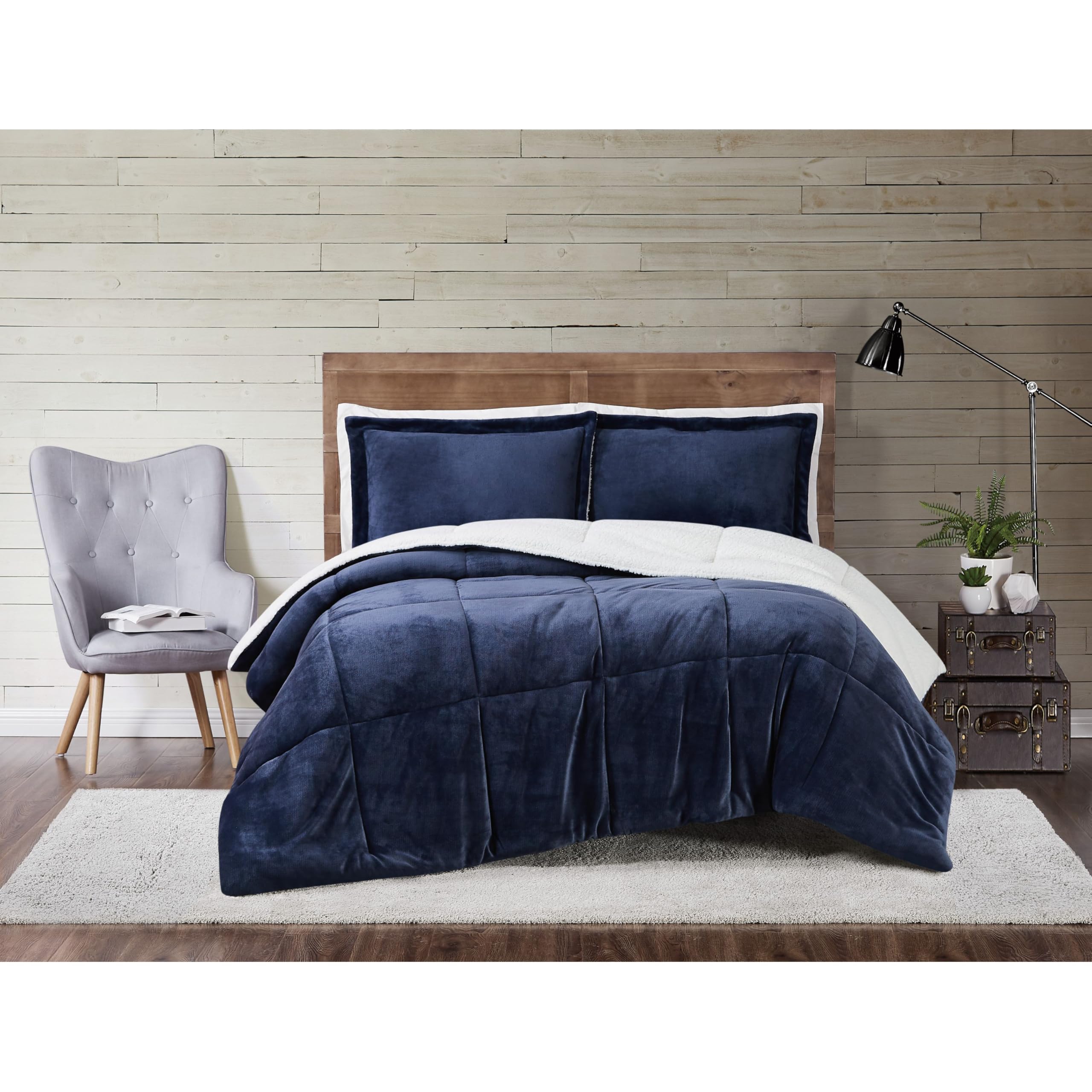 TRULY SOFT Cuddle Warmth Full/Queen Comforter Set in Indigo