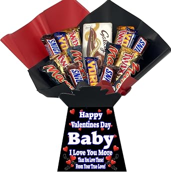 Chocolate Bouquet Hamper Gift Box - Personalised - A Mix of typical Favourites - Birthday, Get Well, Congratulations, Graduation, Exams, Christmas - Any Occasion!