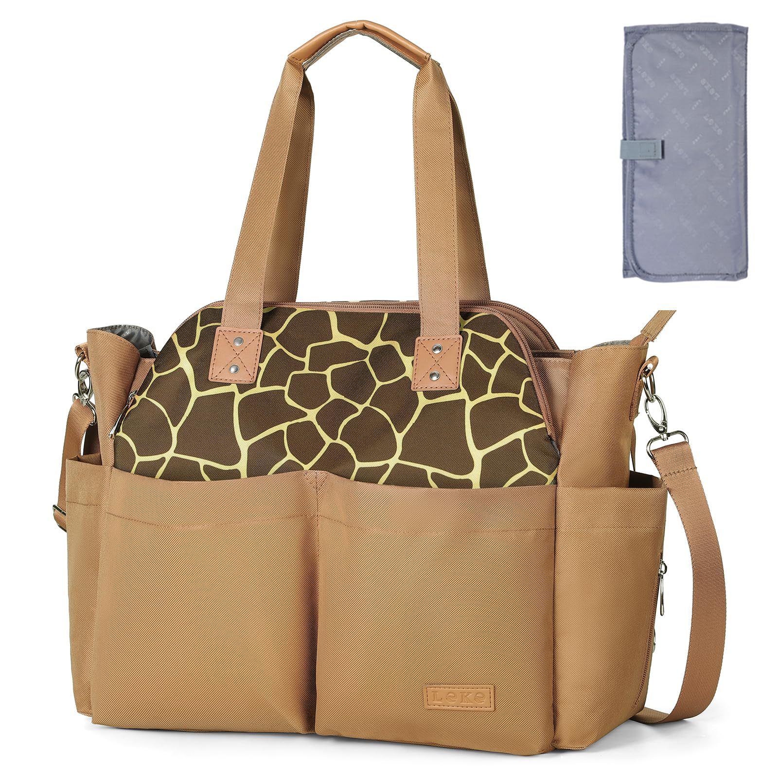 Lekebaby Borsa Fasciatoio Neonato Bambini per Passeggino, Impermeabile Multifunzionale Borsas Mamma Neonato con Fasciatoio Portatile e Ganci Passeggini Adatta per Viaggi/Shopping