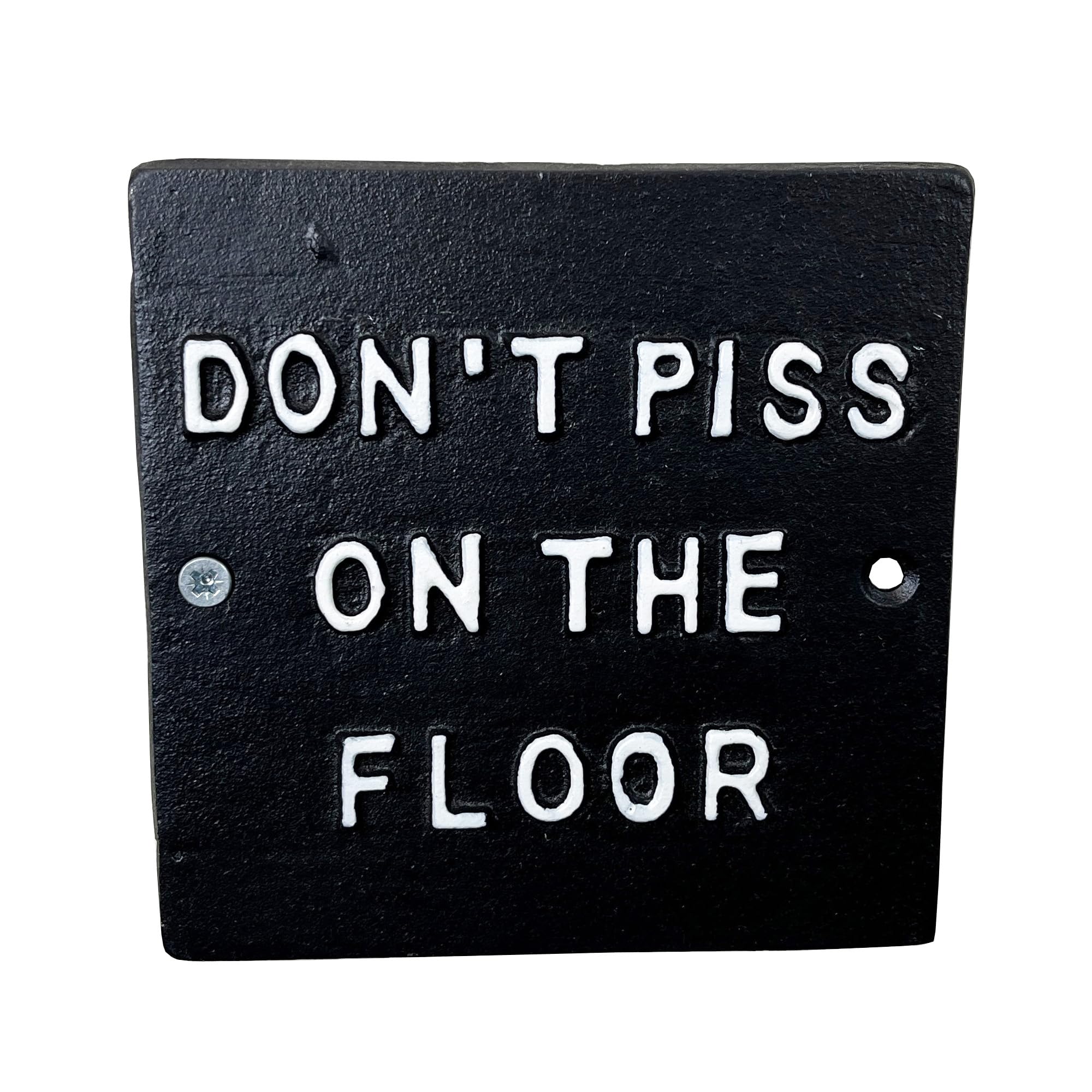 Cast Iron 'Don't Piss on the Floor' Funny Toilet Bathroom Wall Sign Plaque Decoration Wall Art