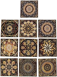 10 peças de decalques de parede florais boêmios pequenos adesivos de parede autoadesivos para decoração de quarto de meninas decalques de parede retrô para hotel, quarto, cozinha, quarto de berçário