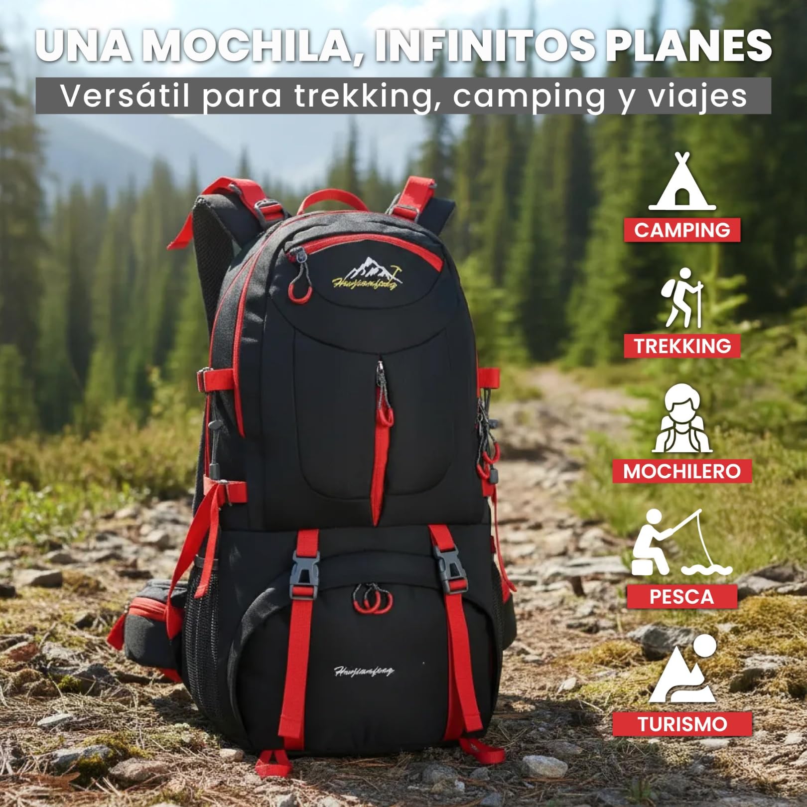 Zaino da trekking 40 l – Zaino da montagna leggero e resistente per escursioni, viaggi e uso quotidiano, uomo e donna