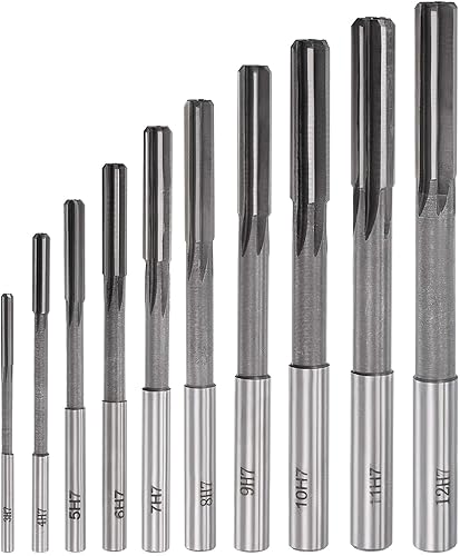 uxcell Juego de escariador de chucking Máquina de torno Escariador Recto Flauta Fresa Fresa Acero de Alta Velocidad H7 Tolerancia (0.118 in, 0.157
