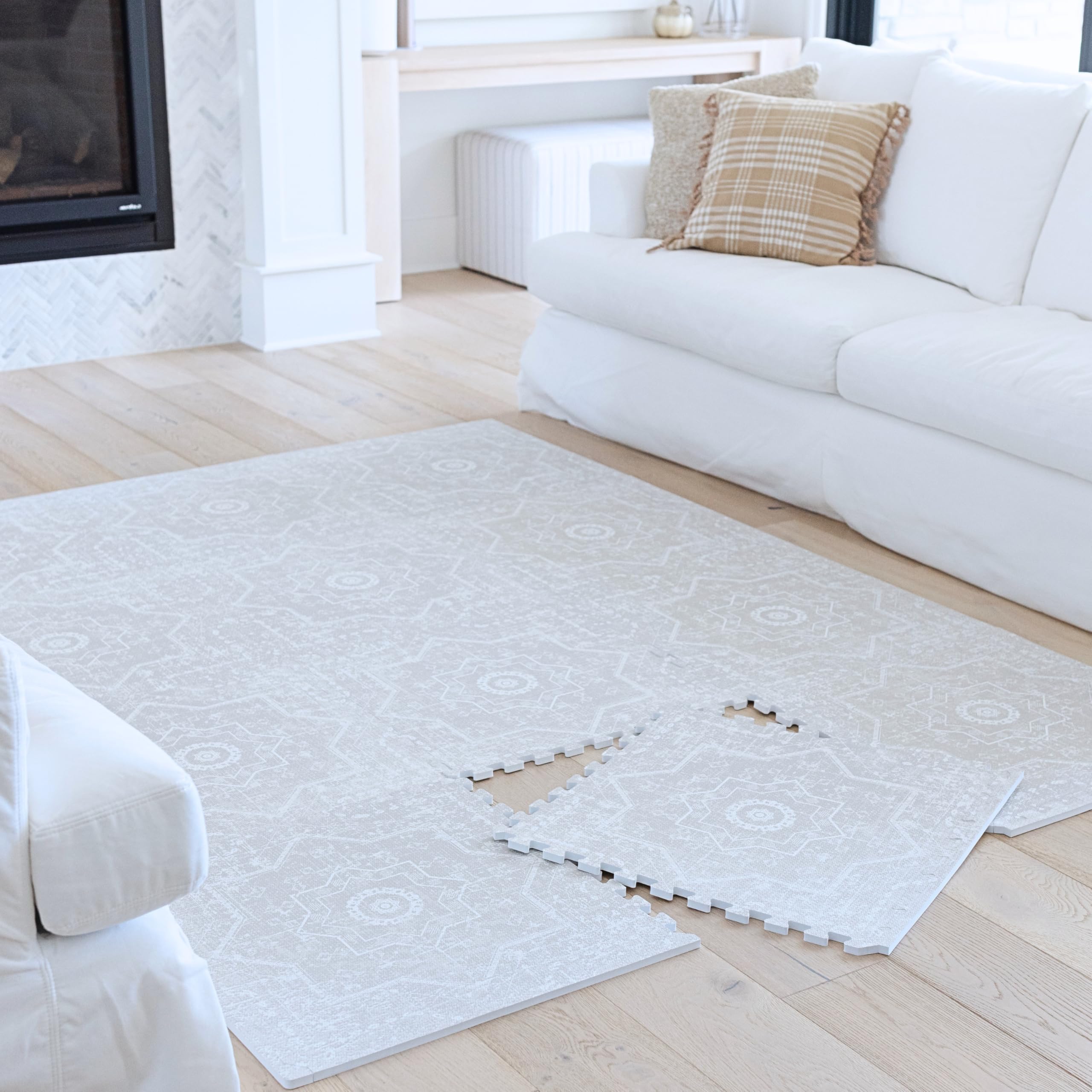 Little Landings Babyspielmatten für den Boden - Layla (1,2 x 1,8 m) - Premium EVA-Schaum Spielmatte für Babys und Kleinkinder - Perfekt für Bauchzeit, Krabbeln, Spielzimmer, stilvoll und komfortabel