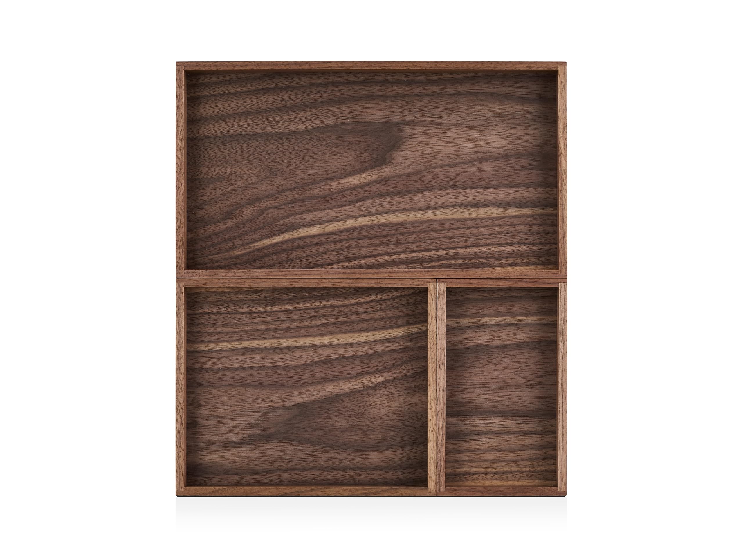 OAKYWOOD - Set di Vaschette in Legno Massiccio per Documenti, Telefoni e Tablet - Perfetto per l'Ufficio, la Casa o la Scuola - Noce
