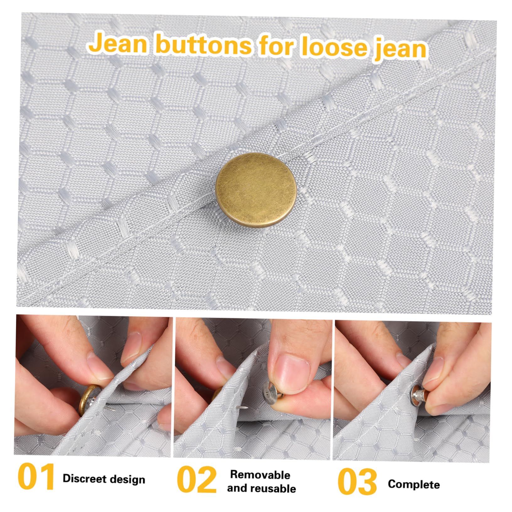 VILLCASE 150pezzi Bottoni Per Jeans Rimovibili Regolatori Per Vita Senza Cucire Adattatori Per Pantaloni e Gonne Soluzione Pratica Per Taglie Diverse Di Bottoni
