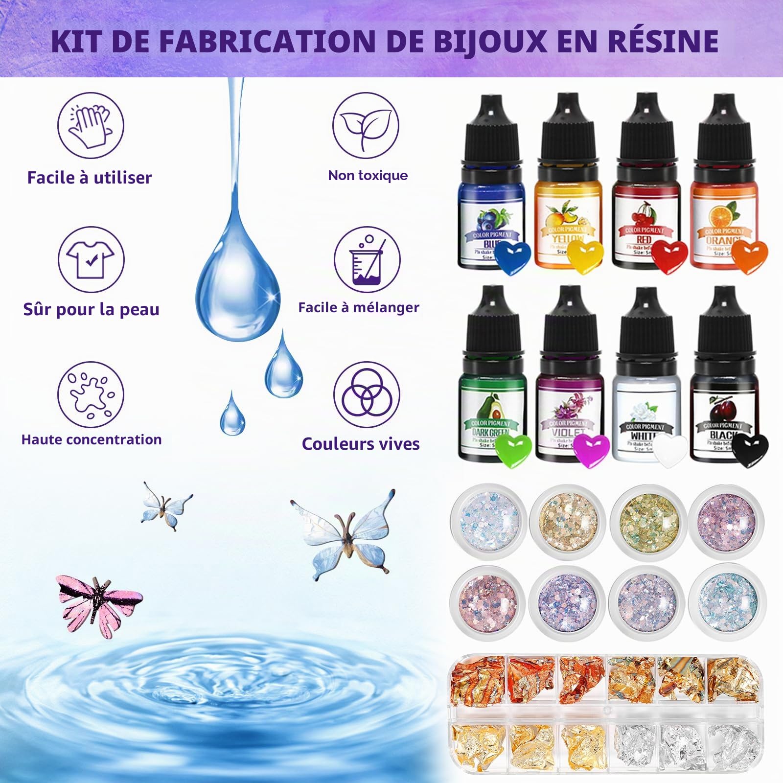 Résine Époxy Transparente 600ml - 1: 1 Ratio Revêtement en résine époxy cristalline,Resine Epoxy Kit pour bois,bar,table, fabrication de bijoux,l'artisanat, la fabrication de bijoux
