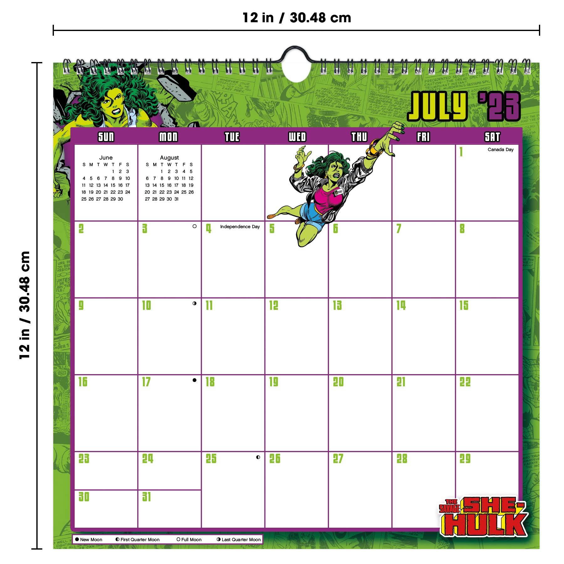 Calendario da parete 2023-2024 Marvel Comics Academic a spirale (luglio 2023 - giugno 2024)