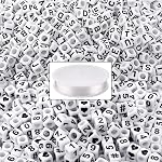 White Letter Cube Beads for Jewelry Making DIY Necklace Bracelet (6mm),1200PCS Square Letter Beads