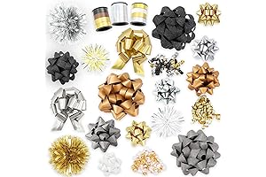 YUJUN Black Wrapping Paper Christmas and Bows