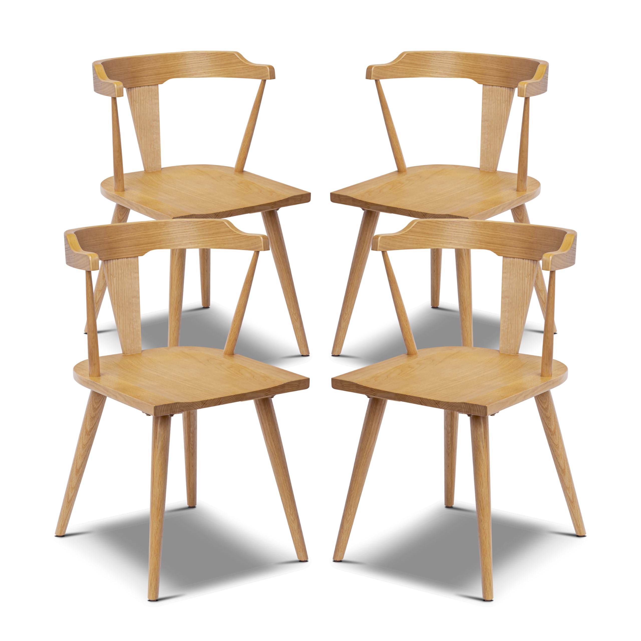Photo 1 of Poly & BARK Mid Century Modern Enzo Dining Chair Solid Oak Wood Set of 4