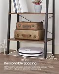 VASAGLE Étagère à ardoise, 4-Tier Bibliothèque avec cadre en acier, pour salon, bureau à la maison, cuisine, chambre, style industriel, noisette brune et noir mat ULLS044B03