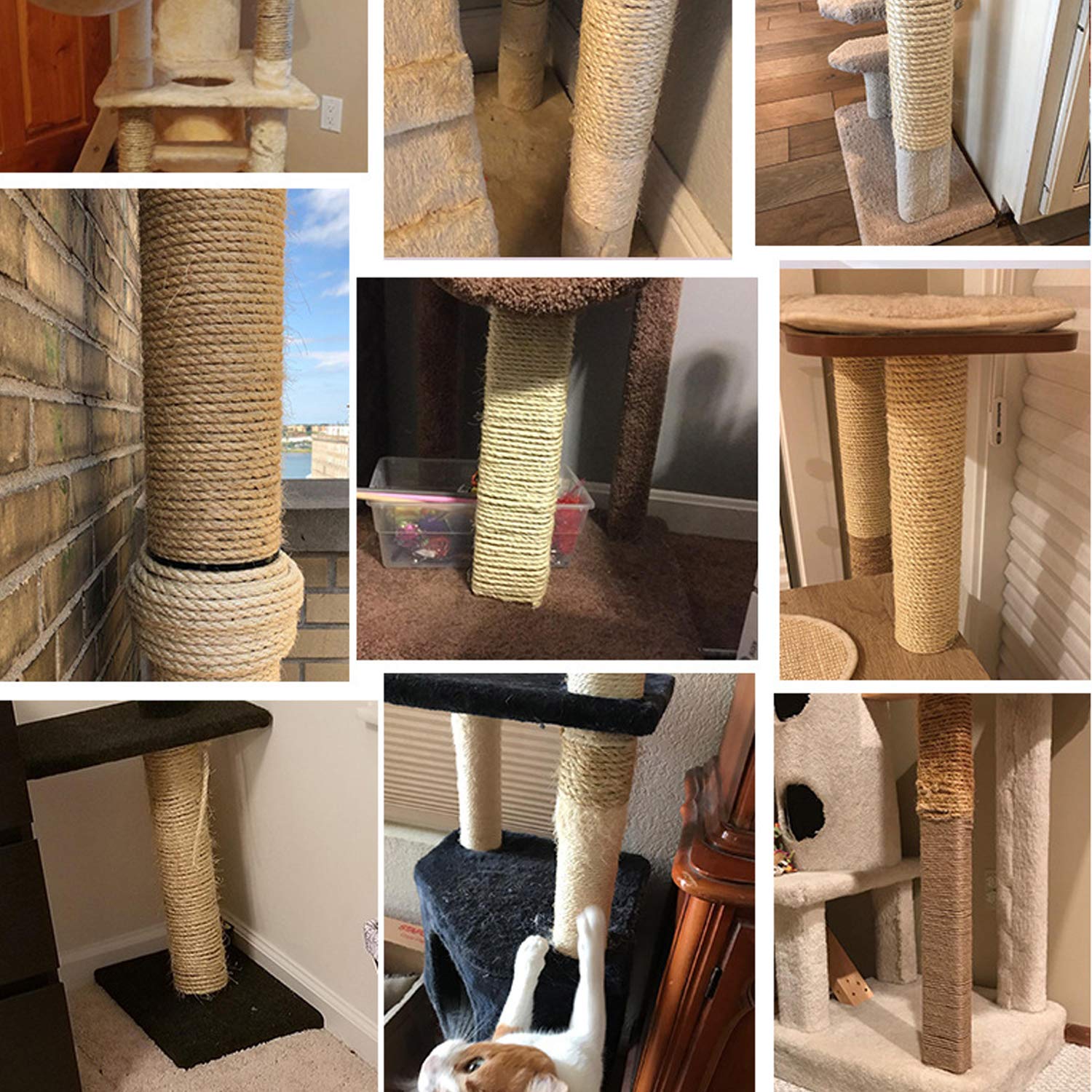 Buy IZSUZEE Sisal Rope Cat Tree Rope, 6mm (40m) Replacement Rope Jute