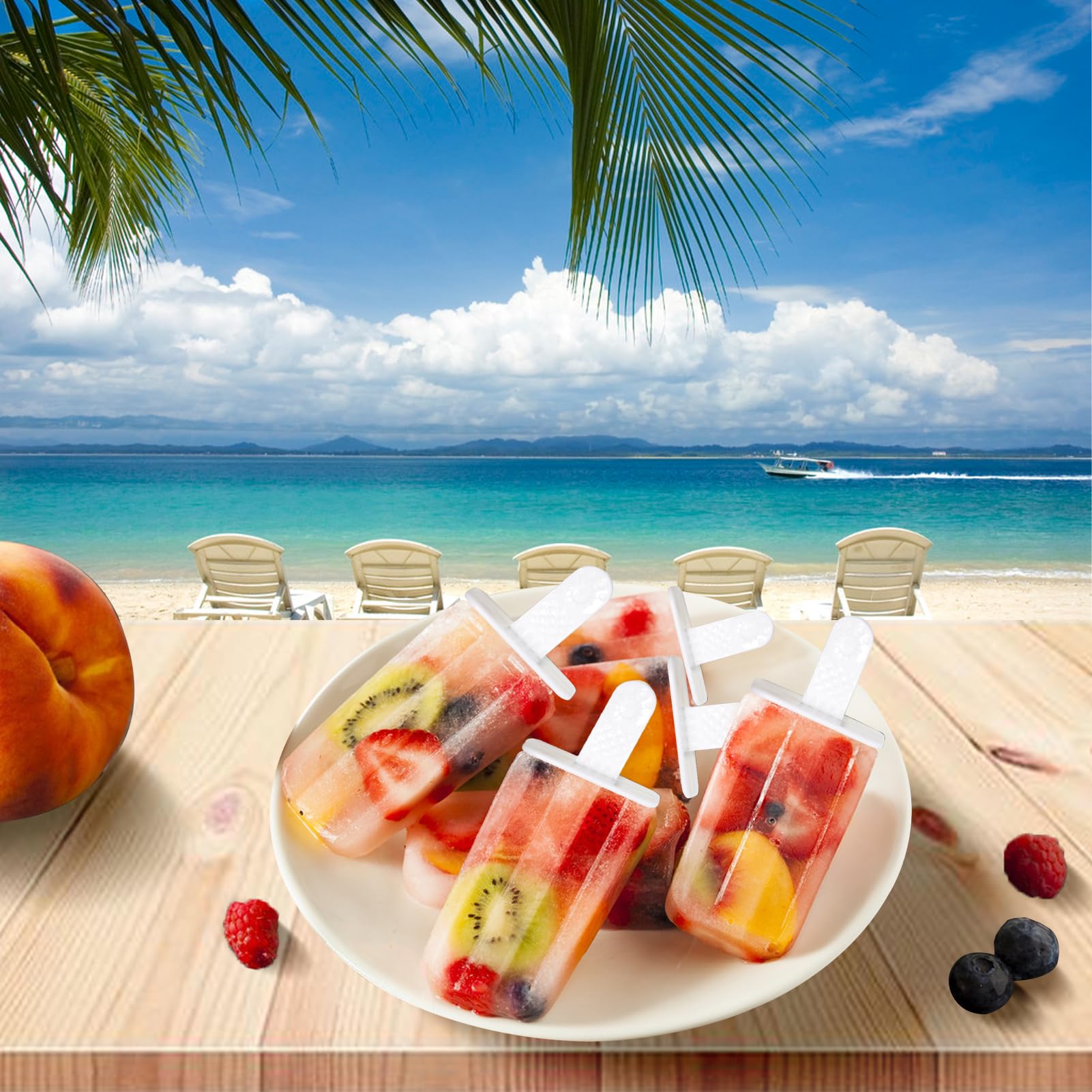 Stampi Ghiaccioli In Silicone 6 Cavit&agrave; - Con Imbuto E Spazzola Per Gelati Fatti In Casa