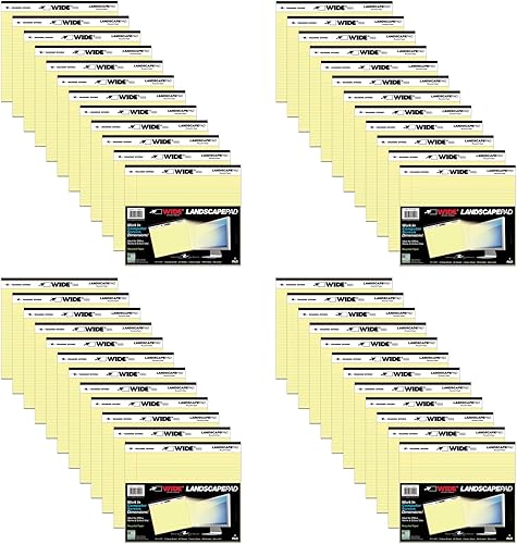 Miniatura 40 de ROARING SPRING Wide Landscape Legal Pad, amarillo canario, 2 blocs, 11 x 9.5 pulgadas, a rayas universitarias con margen, papel reciclado de 20