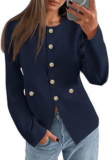 Women's 2026 Fall Blazers Button Down Fitted Lightweight Dressy Work Suit Jackets Trendy Business Casual Outfits