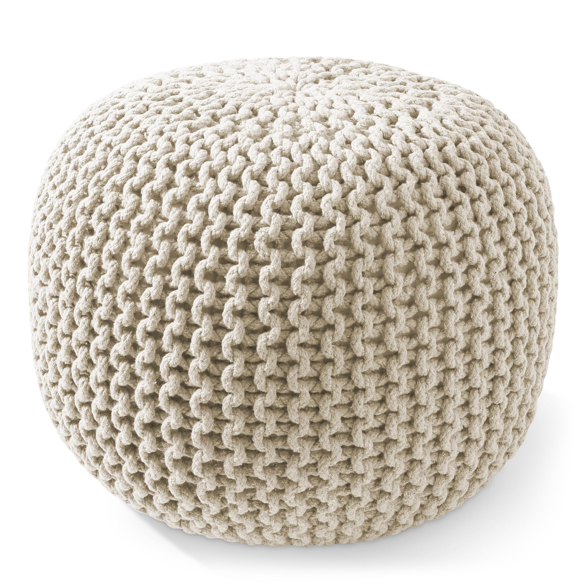 Casafield Round Pouf Ottoman, Natural - 20