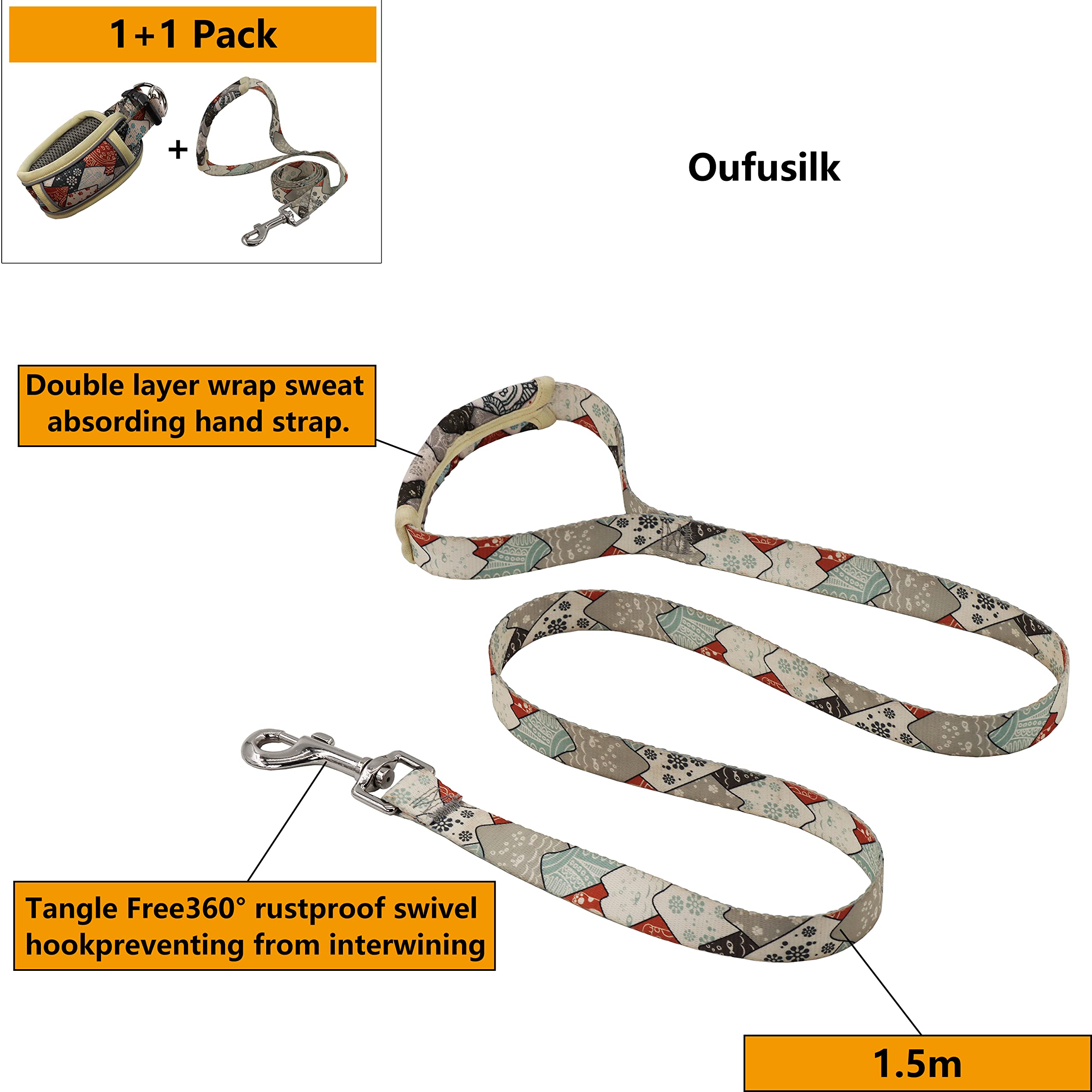 Hundehalsband Mit Leine Set - Reflektierend Und Atmungsaktiv Für Mittelgroße Hunde