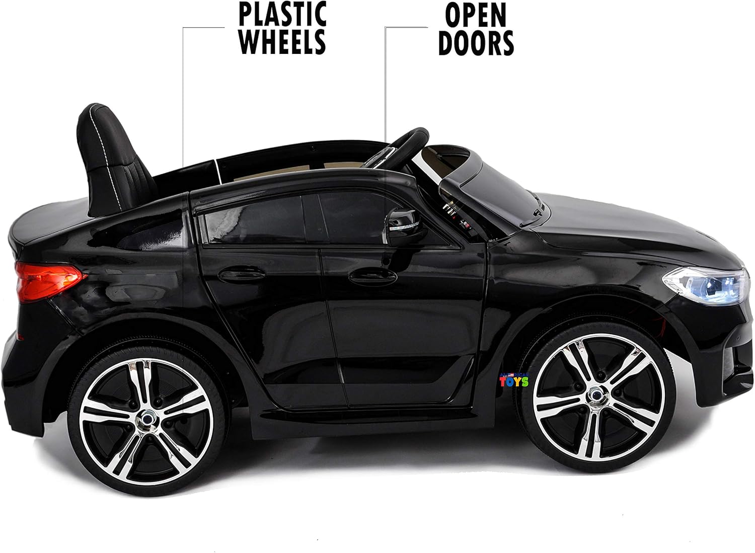 Ride On Car - Licensed 12V Battery Powered Electric Kids Car - Ride On Toys with Parental Remote Control MP3 Music Plastic Wheels Lights Sound Buttons Black : Toys & Games