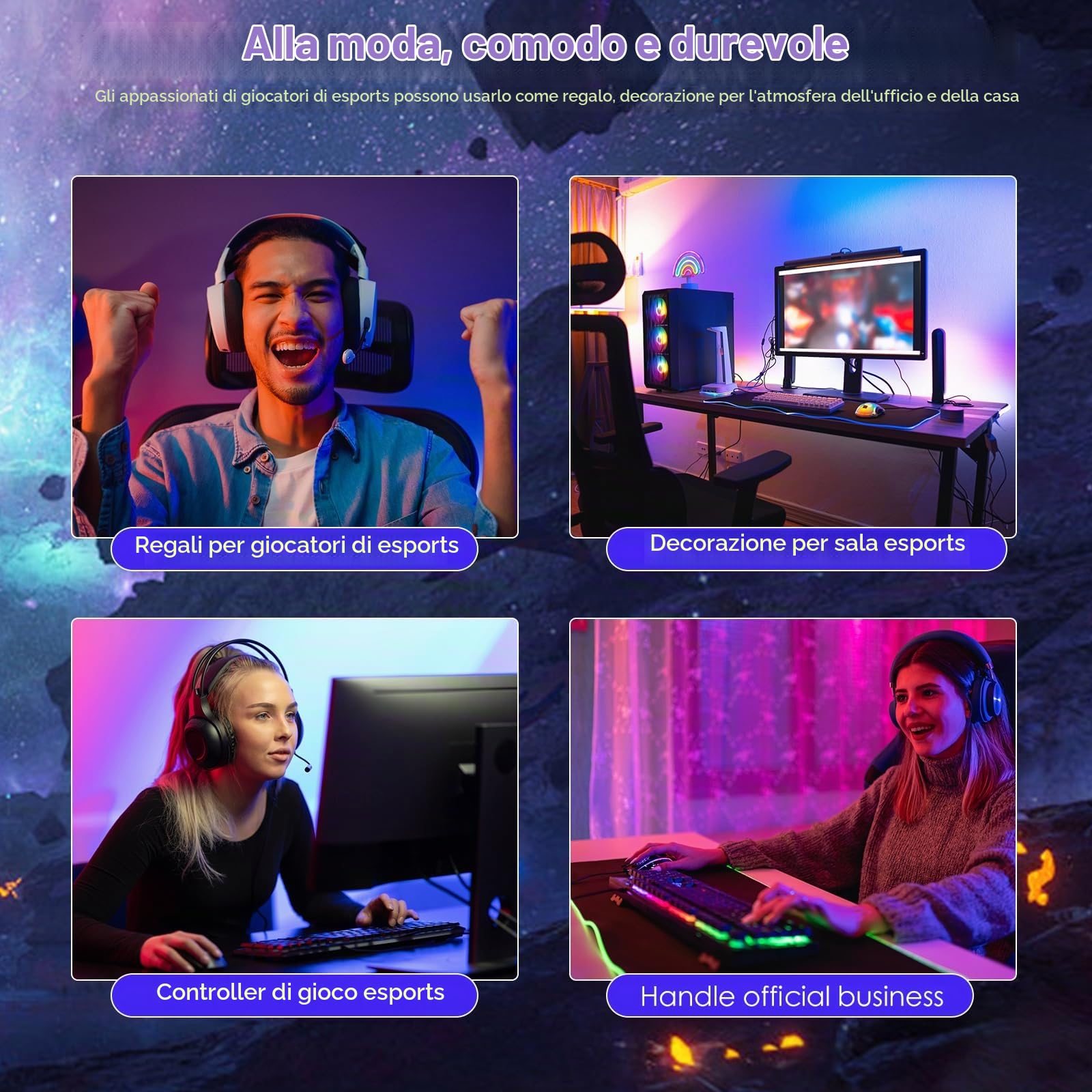 Tappetini per Mouse Grandi, Tappetino Mouse Gaming RGB con Ricarica Wireless da 15W, 800 x 300 MM, 10 Modalità di Illuminazione, Mouse Pad xxl per Tastiera, PC e Scrivania, Nero