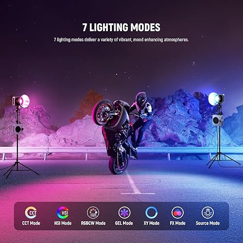 Miniatura 22 de NEEWER HB80C RGBWW - Luz de video LED con batería integrada de 72 Wh y carga rápida PD de 100 W, iluminación de salida continua COB Mini RGB de 80