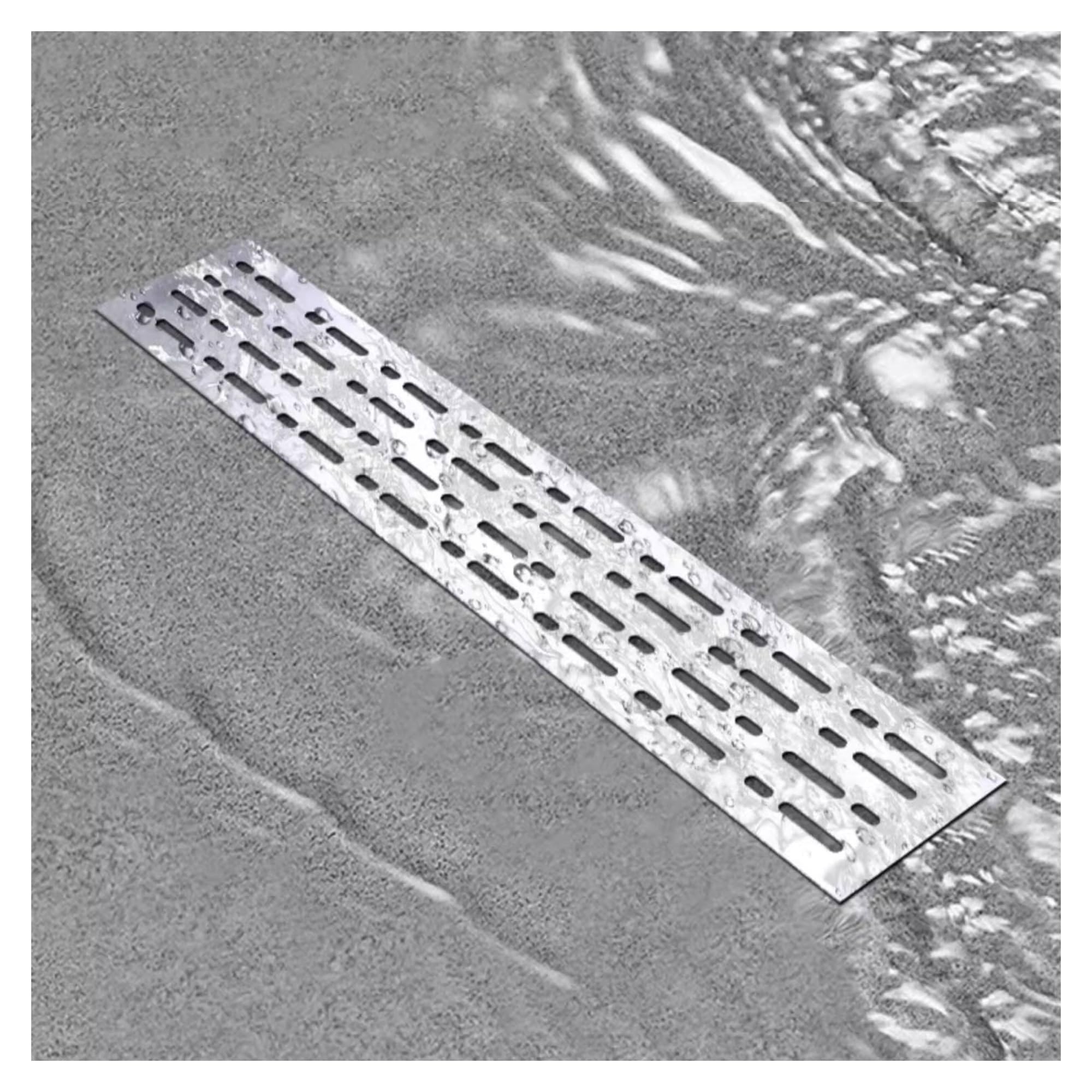 GLDYTVF 304 Stainless Steel Drainage Channel with Grate Durable Trench Drain System for Patios Driveways and Terraces (H8*W10CM/H3.15*W3.94IN)
