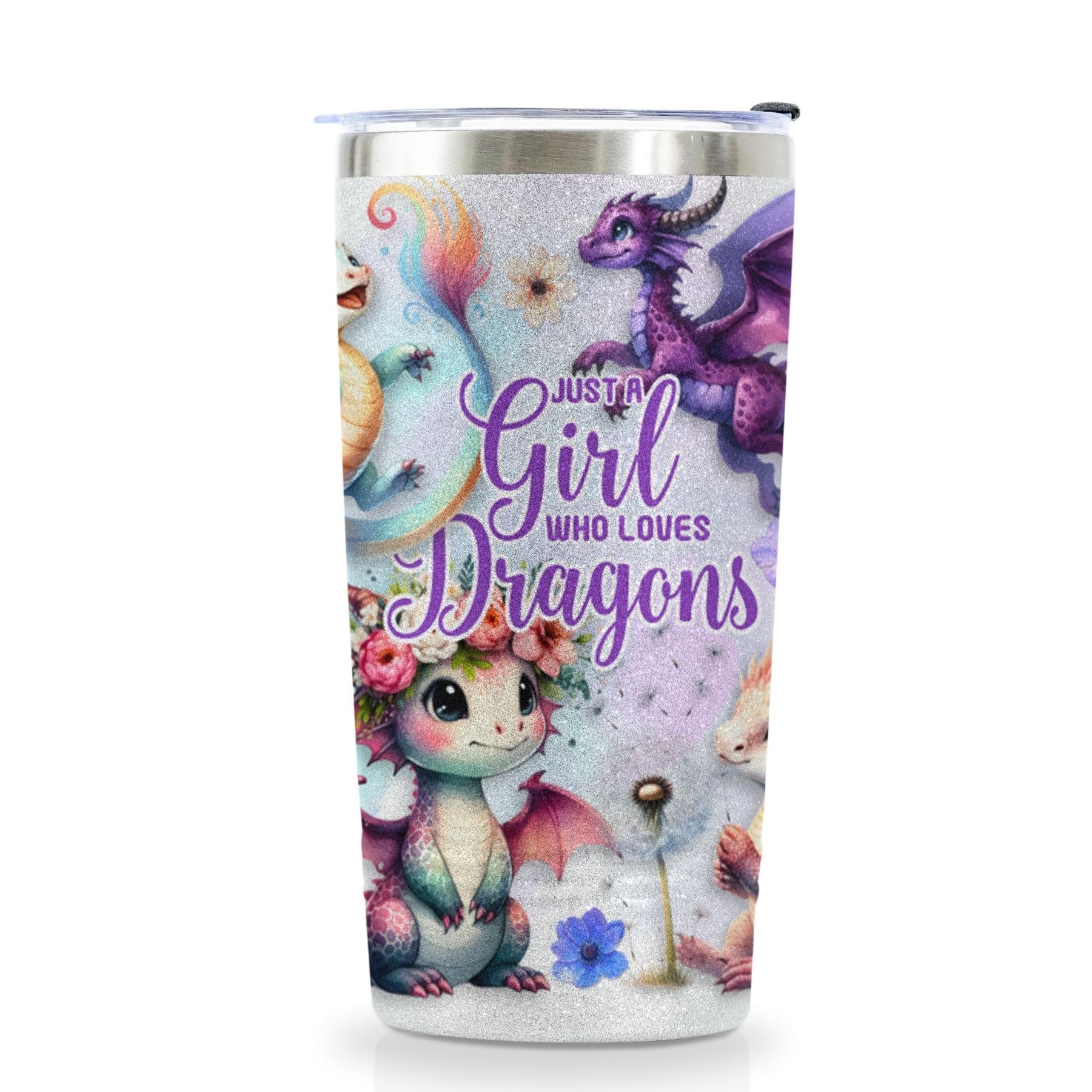 Onebttl Dragon Gifts for Girls Teen Women, Dragon Lovers, 20oz Stainless Steel Tumbler for Birthday Christmas
