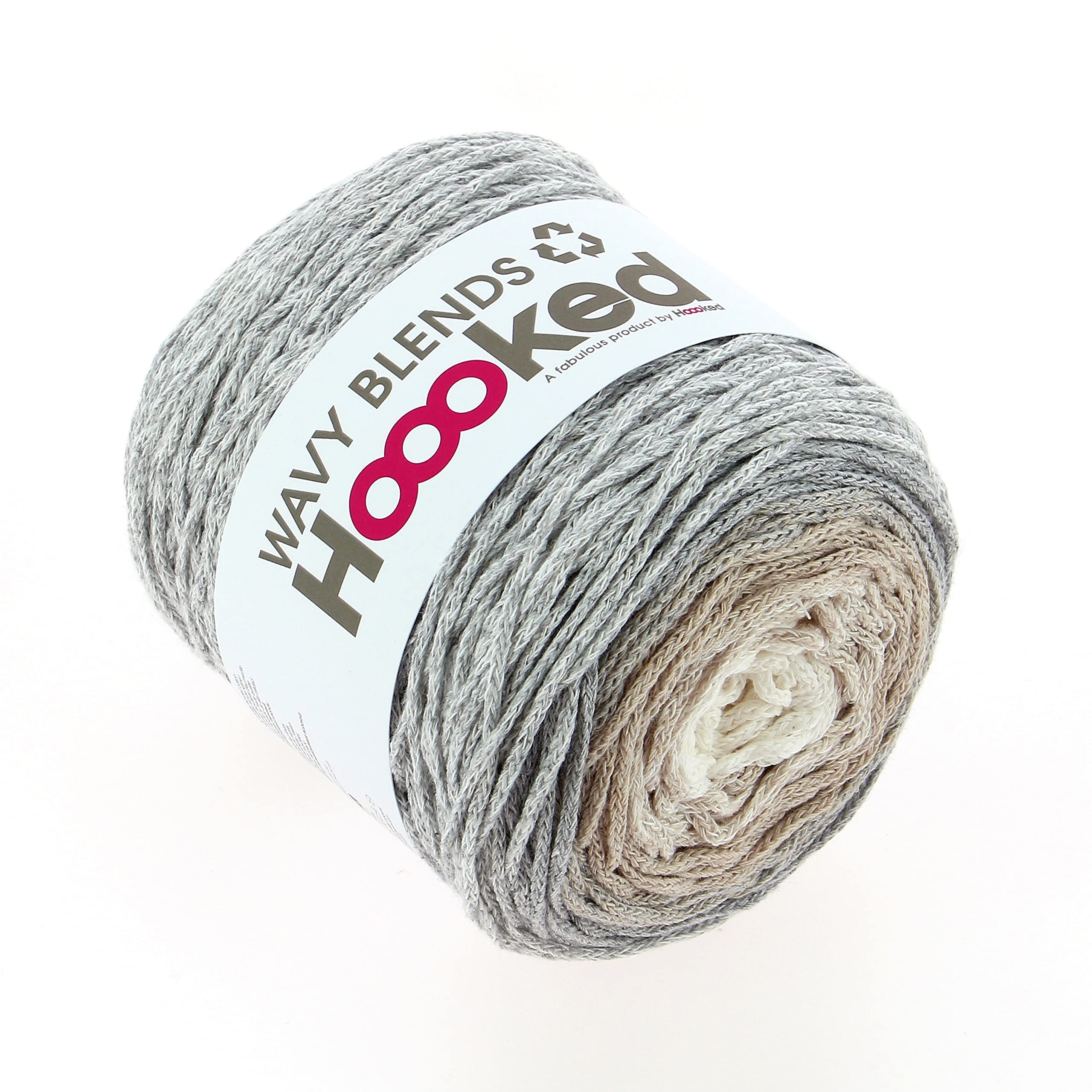 Hoooked Wavy Blends Yarn-Sandy Grey -WAVYBLND-08