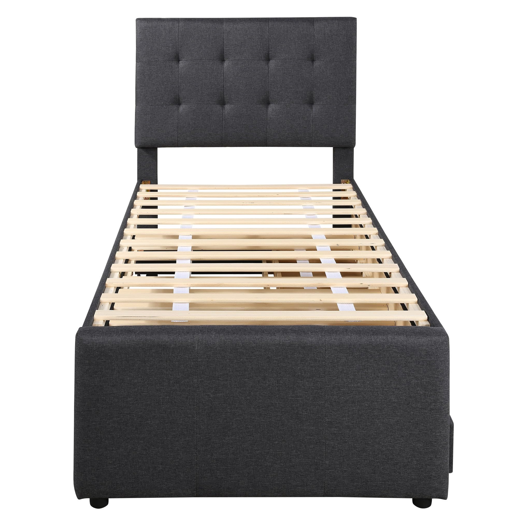 Gotagee Het Kinderbed Modern Laagbed 90x200cm Eenpersoonsbed Met Uittrekbed Bureau