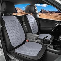 Vista 14 de LINGVIDO - Fundas de piel sintética para asientos de automóviles, protector deportivo e impermeable para vehículos, ajuste universal para Beige