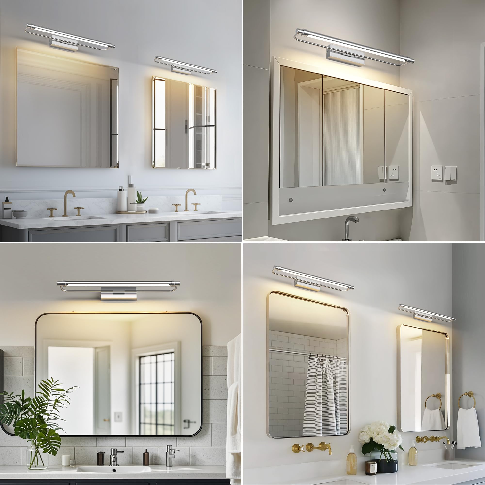 Pasoar 10100 Mirror Lamps (Chrome 4000K, 60 cm), Chrome Neutral White 4000k - Image 3