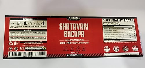 Miniatura 4 de Polvo Shatavari orgánico 6 en 1, mezclado con raíz de Shatavari, Bacopa Monnieri, raíz de Ashwagandha, bayas de Vitex, fenogreco y pimienta negra -