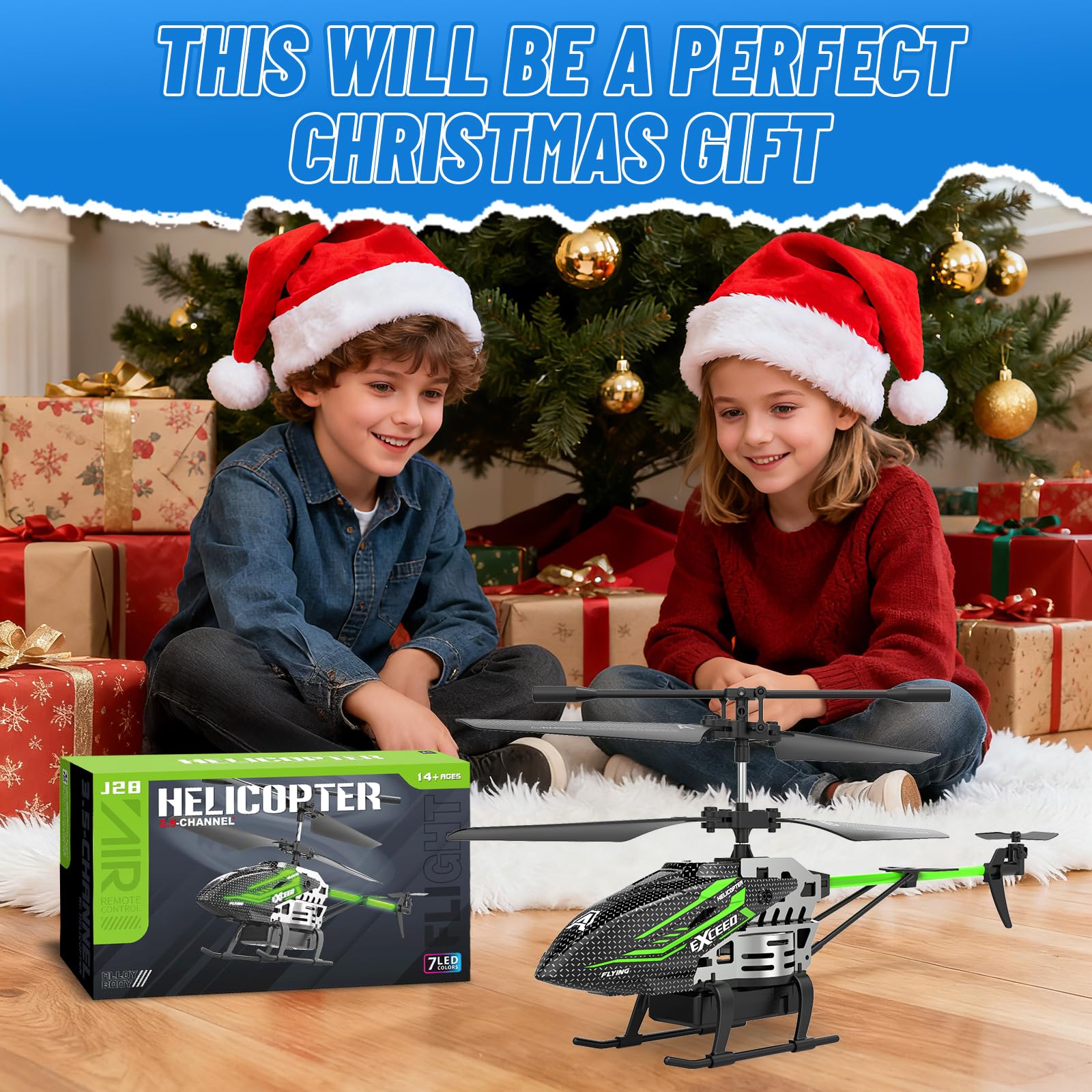 RC Helicóptero,Helicóptero teledirigido 2.4G con luz 7 colores LED,Elicoptero Teleridijido niño 3.5 Canales,Avion Teledirigido con Giroscopio y Altura Fija,Regalos de Fiesta Ideales para niños y niñas