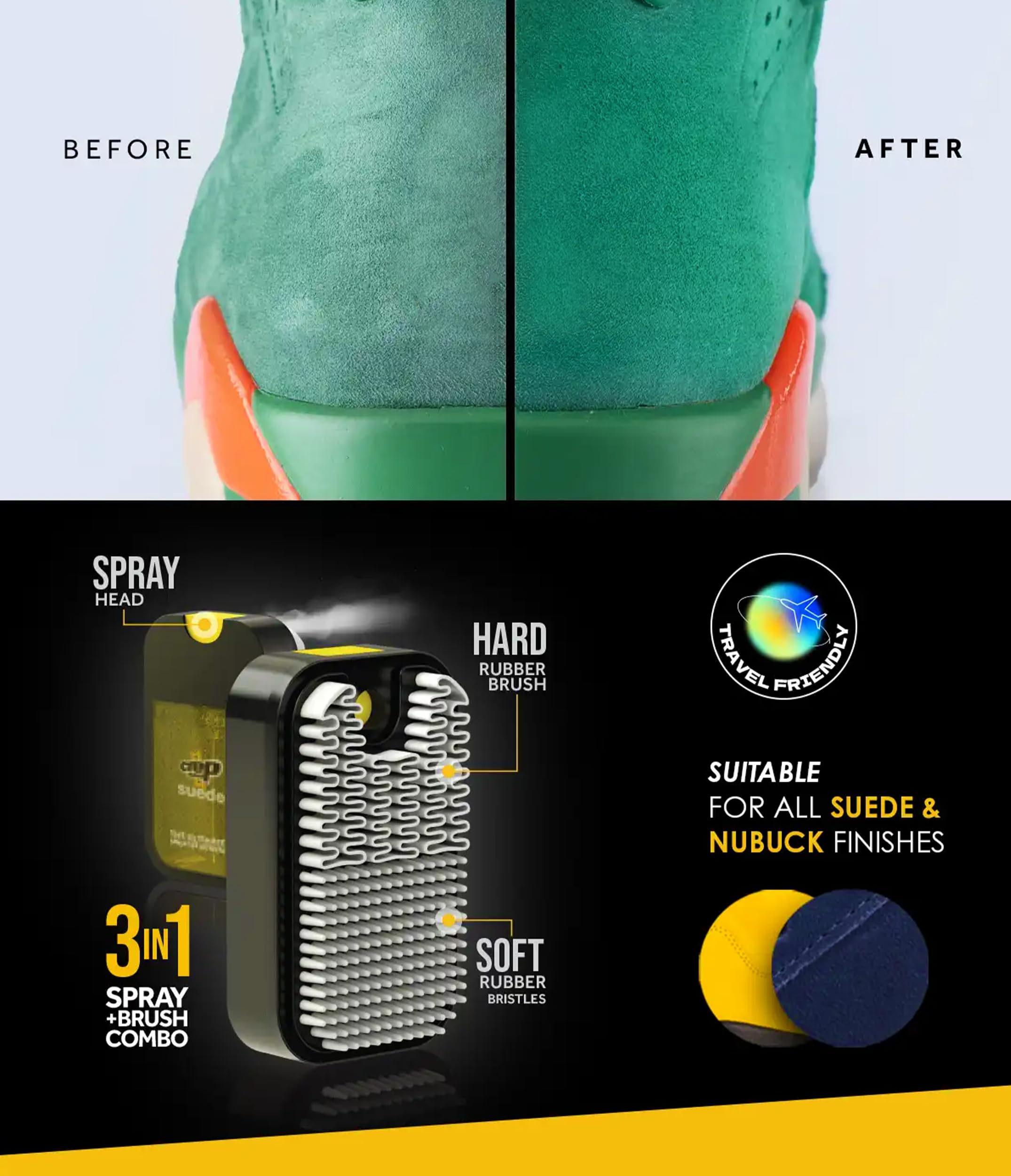 Crep Protect Schuhpflege-Geschenkset – Reiniger & Imprägnierspray für Wildleder & Nubuk, Schmutzradierer, Sneaker-Auffrischer mit KOSTENLOSEN Schnürsenkeln