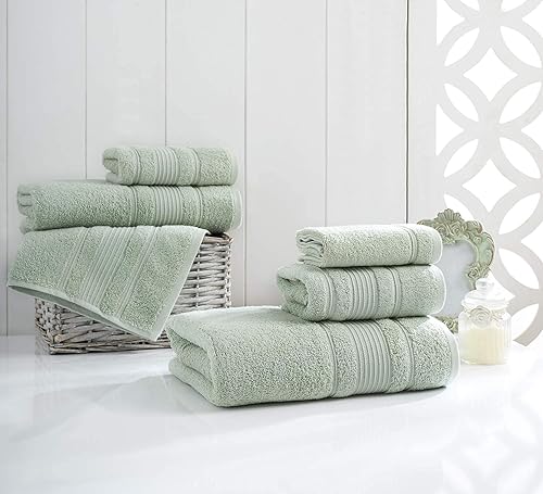 Miniatura 6 de Qute Home Juego de 4 toallas de baño, 100% algodón turco de alta calidad para baño, toallas turcas suaves y absorbentes, de secado rápido, el juego