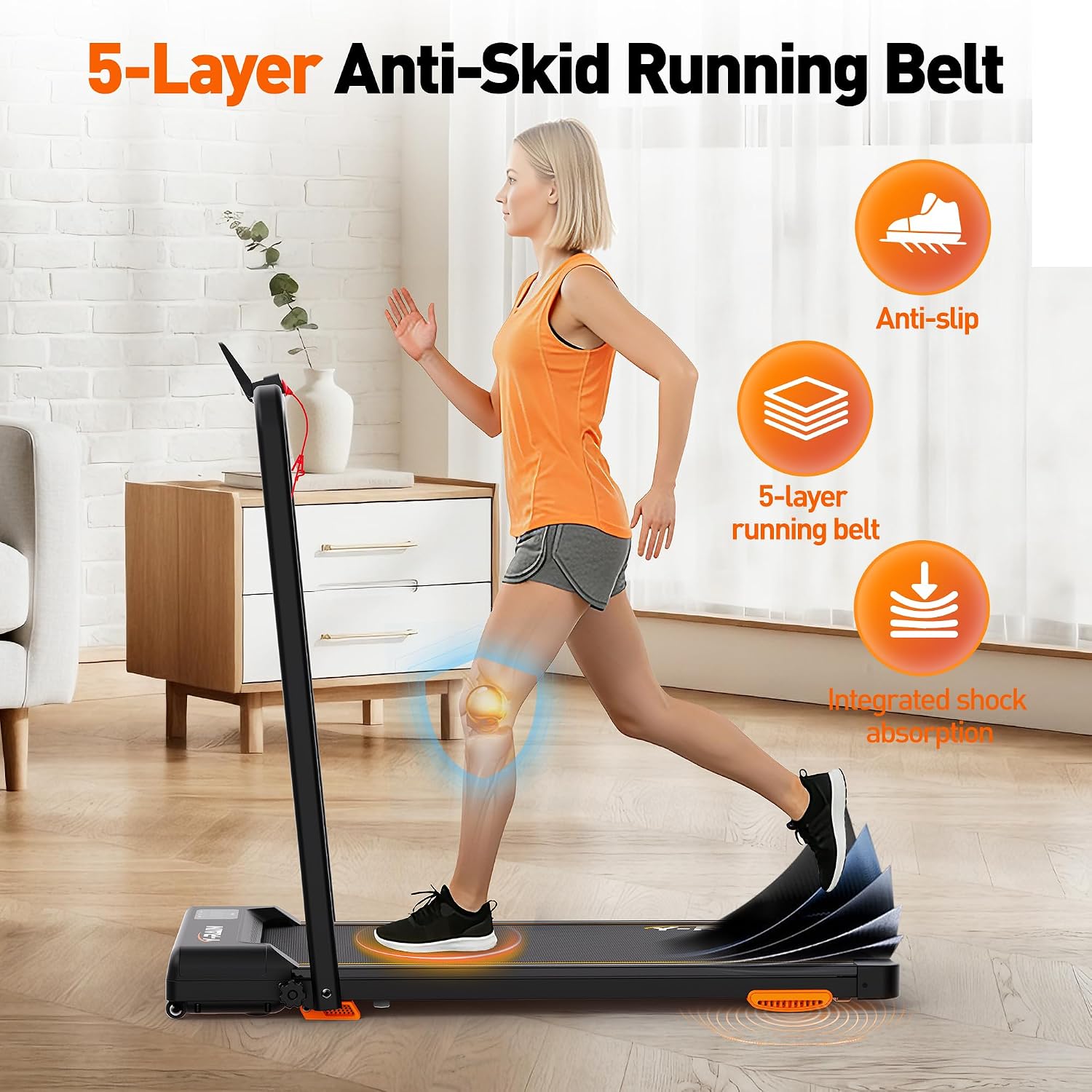 3 in 1 Folding Treadmill for Home Office, 3.0HP Under Desk Walking Pad with 0-9% Incline, 7.45 MPH Max Speed Portable Foldable Treadmill, 330LB Weight Capacity, LED Display