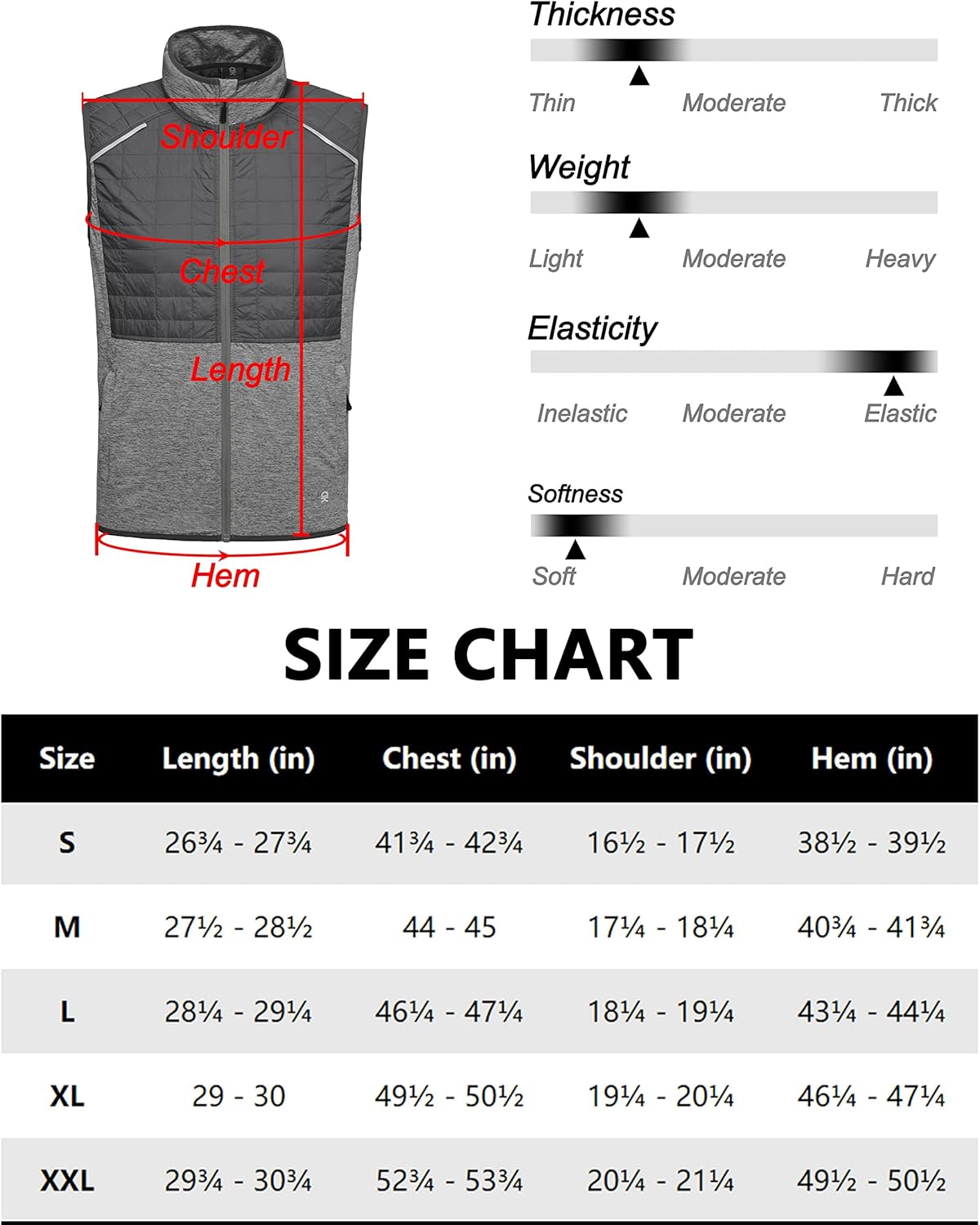 Little Donkey Andy Men's Lightweight Golf Vest Warm Outdoor Sleeveless Jacket for Hiking Travel Running Casual : Sports & Outdoors