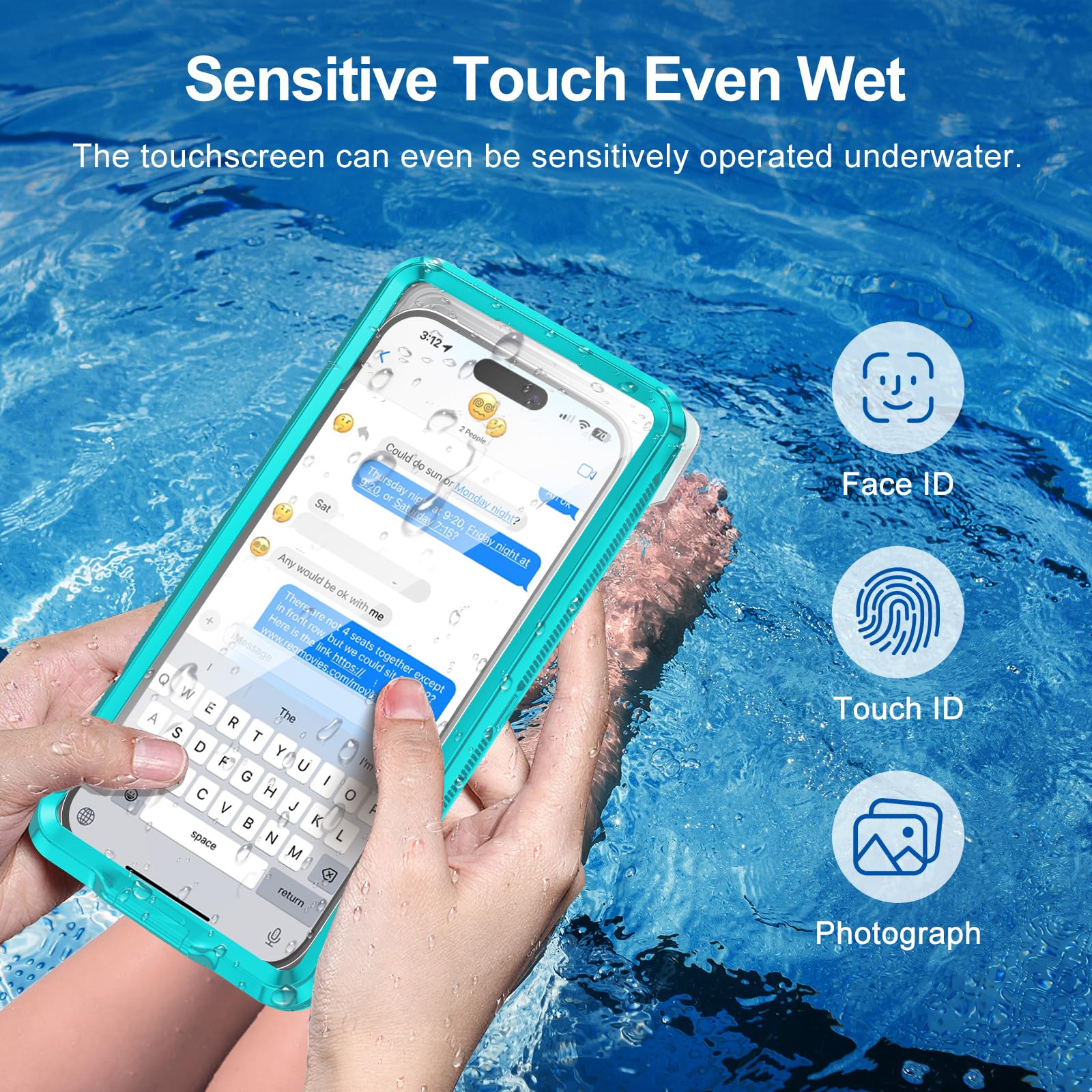 Beasyjoy Custodia impermeabile per telefono, custodia per telefono subacquea e snorkeling, custodia universale con auto-controllo impermeabile fino a 16,9 pollici, per iPhone 16/15/14/13/12/11 e