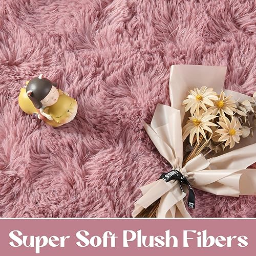 Miniatura 74 de Kimicole Alfombras de área grandes de 7 x 10 pies para sala de estar y dormitorio, alfombra suave y esponjosa, alfombras peludas antideslizantes