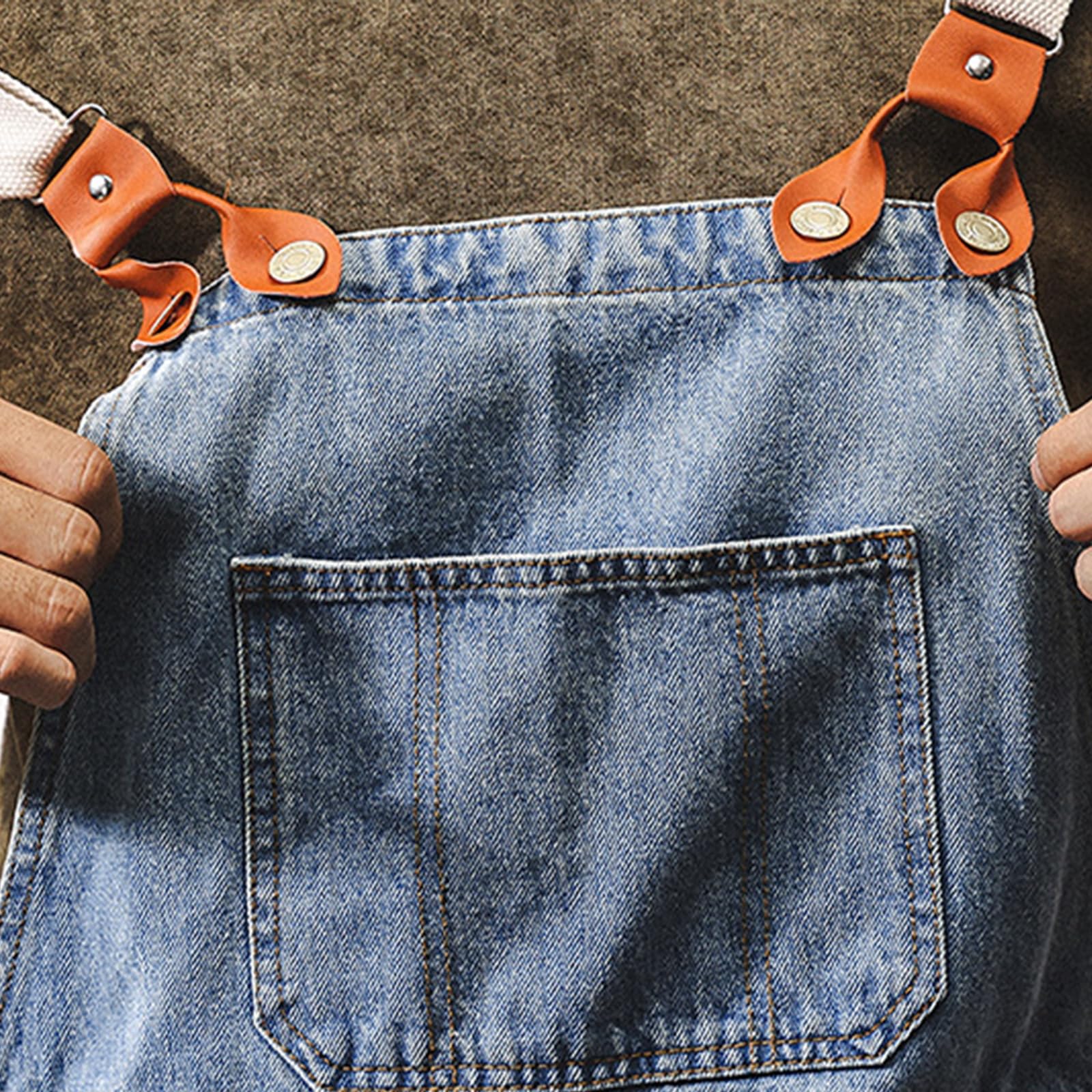 MęSki Kombinezon Jeansowy z Szelkami Jeansy Vintage Modne Spodnie Kombinezon Roboczy Z Zamkiem BłYskawicznym