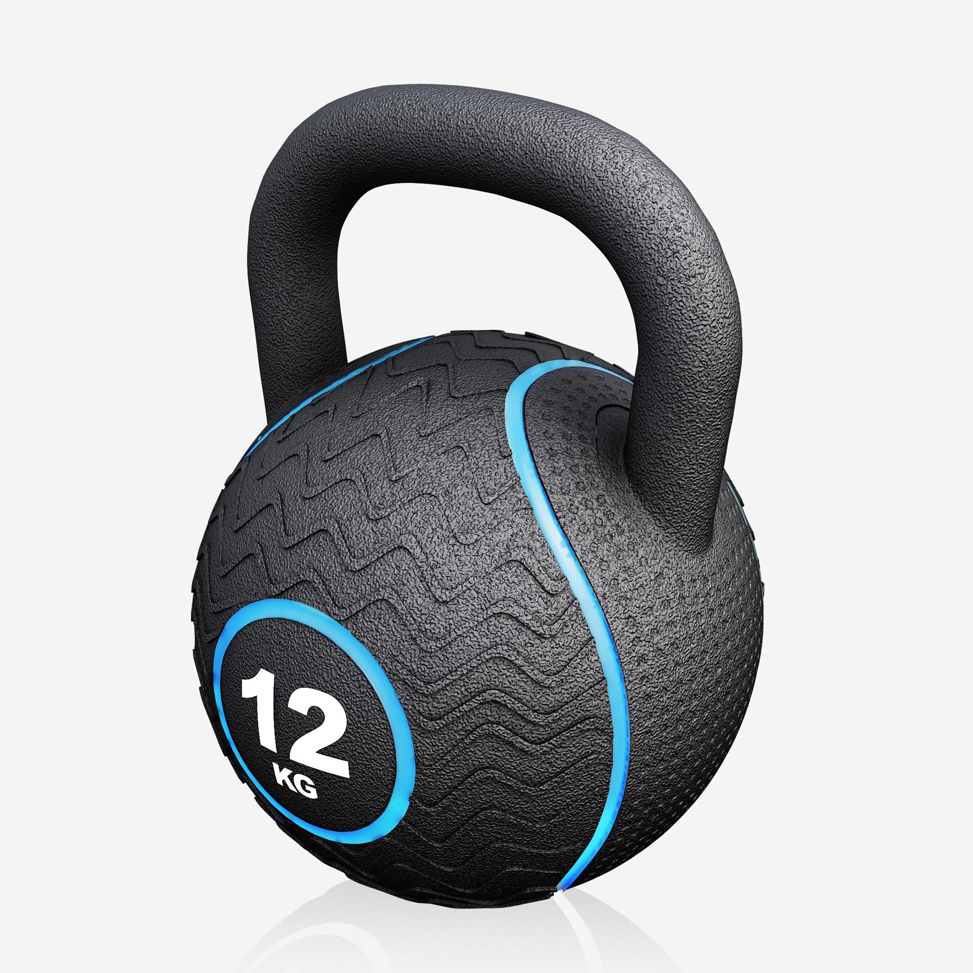 GORILLA SPORTS® Kettlebell de goma, núcleo de arena de hierro y revestimiento de goma, mango ergonómico, 4 kg hasta 20 kg, entrenamiento de fuerza y funcional