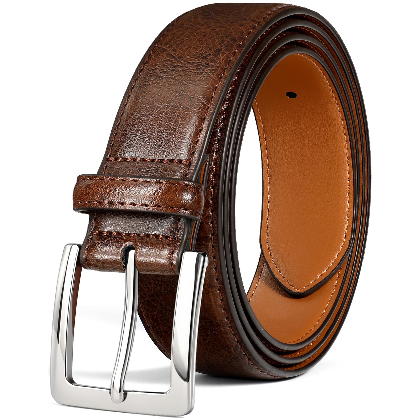 Mens Genuine Leather Dress Belt 1 3 8 Classic Mens Jeans Pants Belt for Work Business Casual Golf