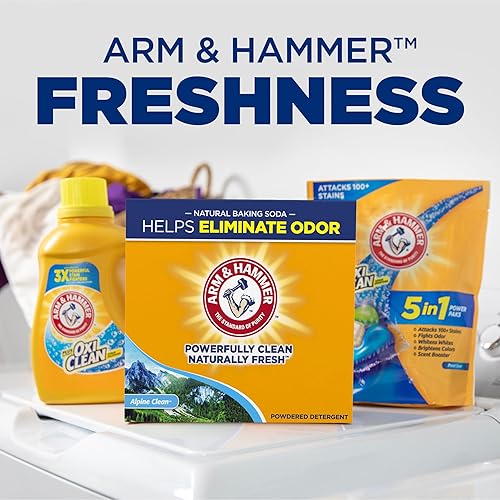 Miniatura 7 de ARM & HAMMER Detergente para ropa en polvo, Alpine Clean, 9.56 libras, 155 cargas