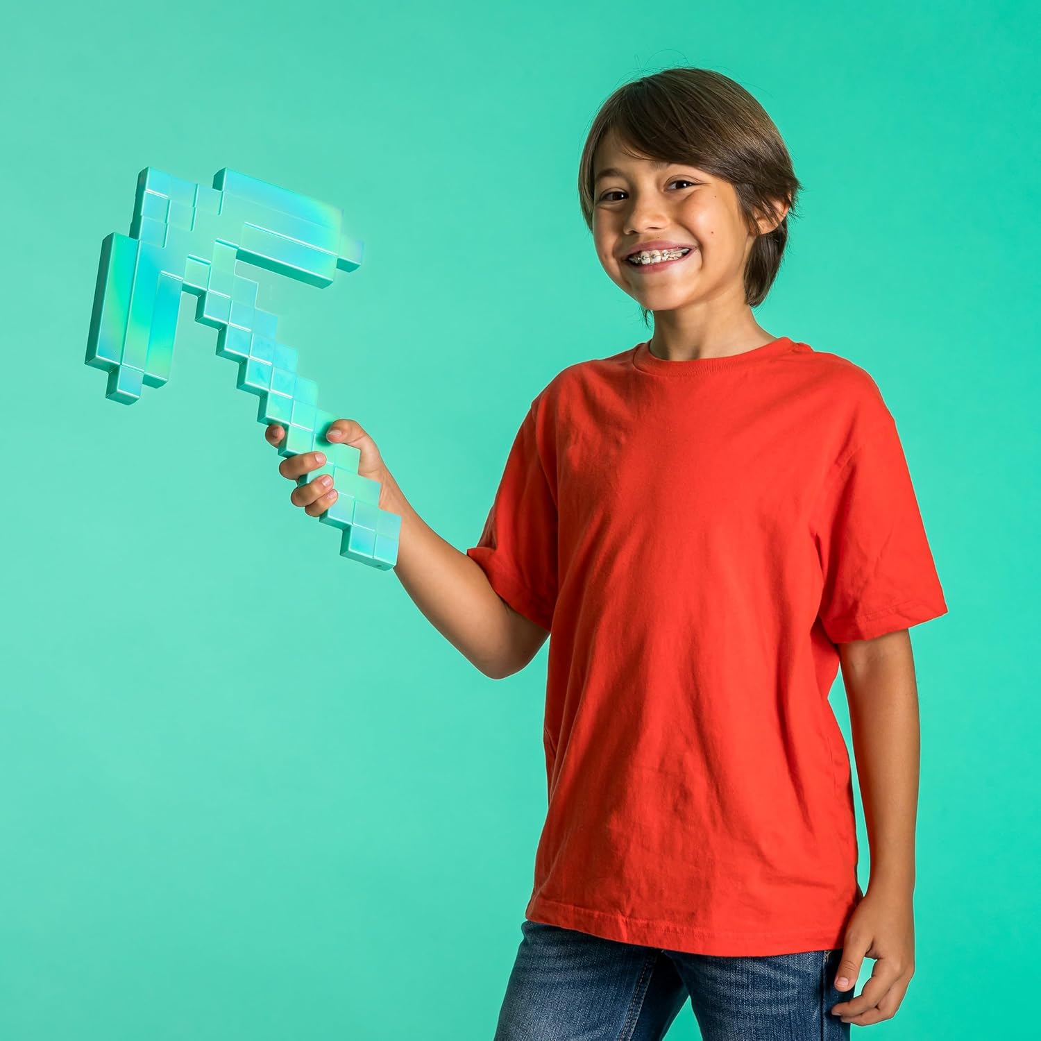 Disguise Minecraft Diamond Pickaxe Costume Accessory, Official Plastic Dress Up Prop, One Size