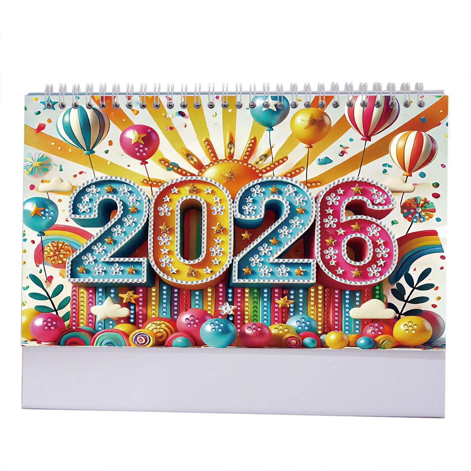 Twenty Twenty Six Calendario de pie cosido a mano con paneles orientados mensualmente para innovadora plataforma de oficina Calendario de oficina creativo cosido a mano