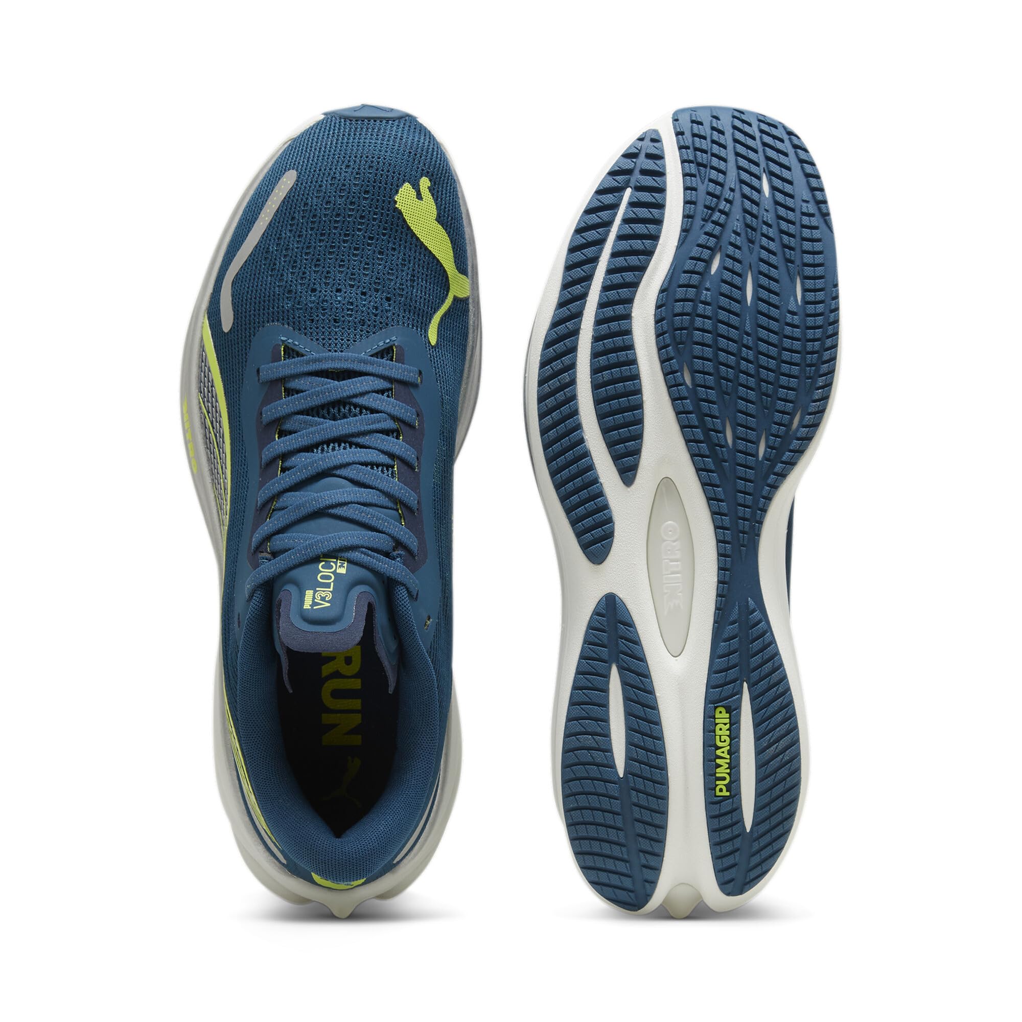Puma Hombres Velocity Nitro 3 Zapatillas para Correr Zapatilla Neutral Ocean_Tropic/Lime_Pow/Puma_Silver - Color Petróleo